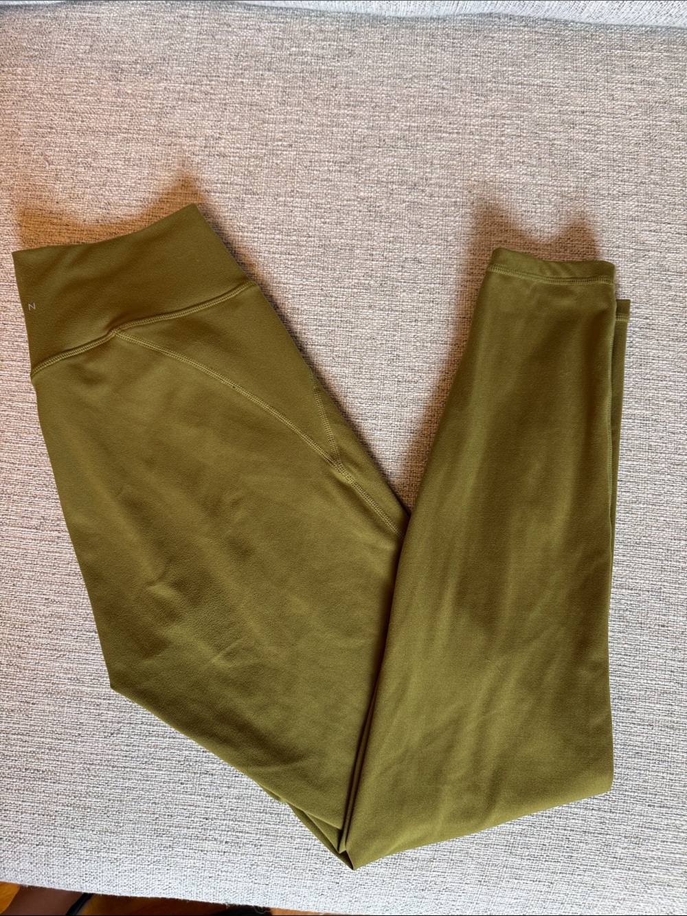 Paragon Olive Green Seamless Front High Rise Leggings Size Large